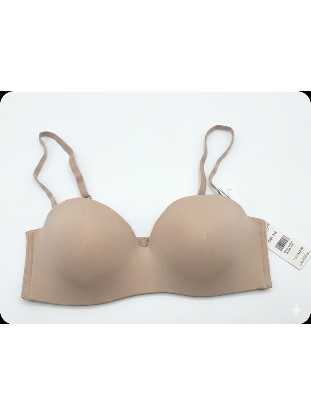 Nautica Beige 34C Bra Wireless Seamless